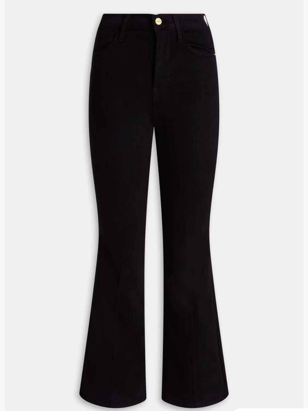 Frame Denim Black High-Rise Flare Jeans